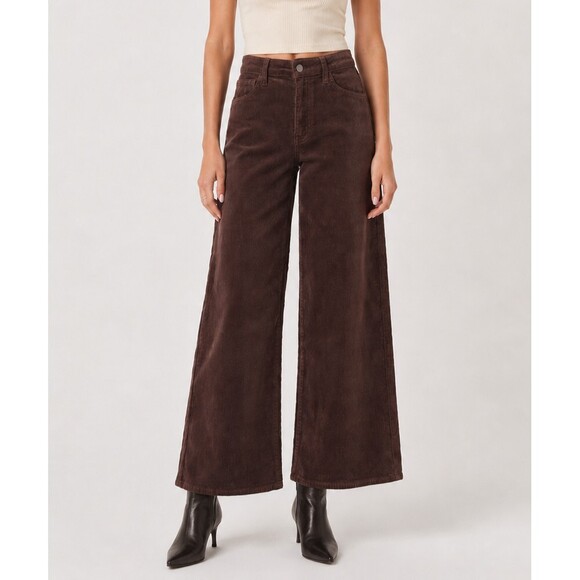 JUST BLACK Pants - Just Black Denim JBD Brown Corduroy Wide Leg Pants NWT - Size 24